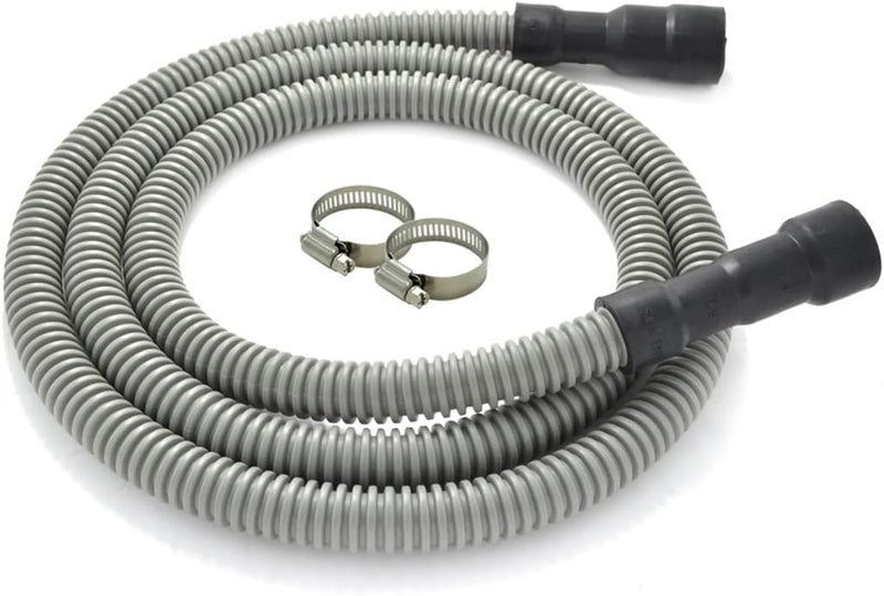 TT FLEX TTFLEX Dishwasher Drain Hose 6 FT, Flexible Discharge Dishwasher Hose with Stainless Steel Clamps, Trim to Fit 11/16", 1", or 1-1/8" Dishwasher End, Fit 5/8", 3/4", or 1" Garbage Disposal/Sink End - Image 1